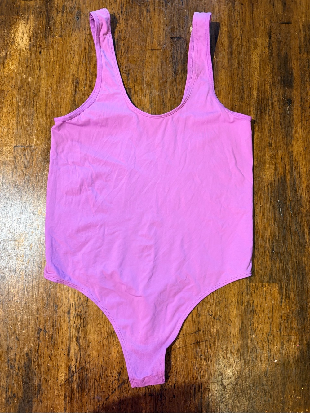 Maidenform Pink Scoop Neck One-Piece Bodysuit